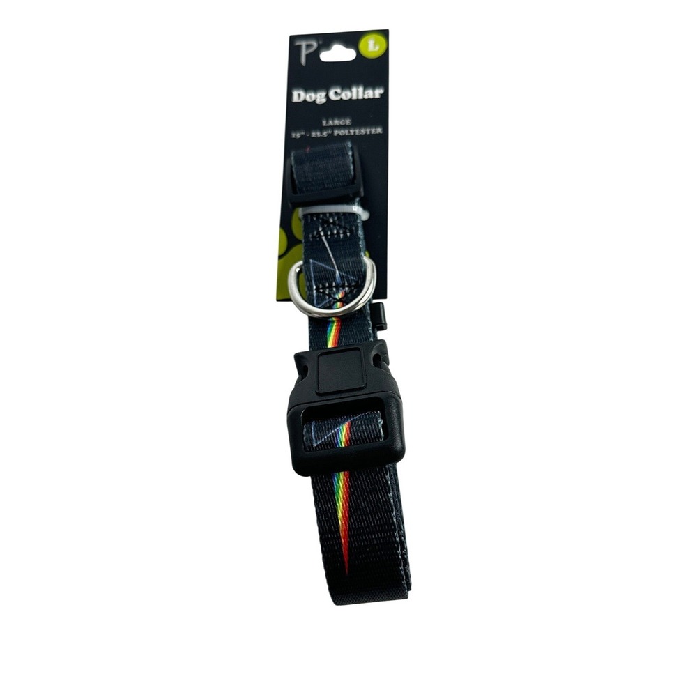 Pink Floyd Dark Side of the Moon Prism Dog Collar Large 15"-23.5"